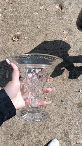 Clear thick glass vase