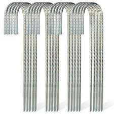 7Penn Chain Link Fence Stakes - 12in J Bent Rebar Stakes 100pk Ground Anchor