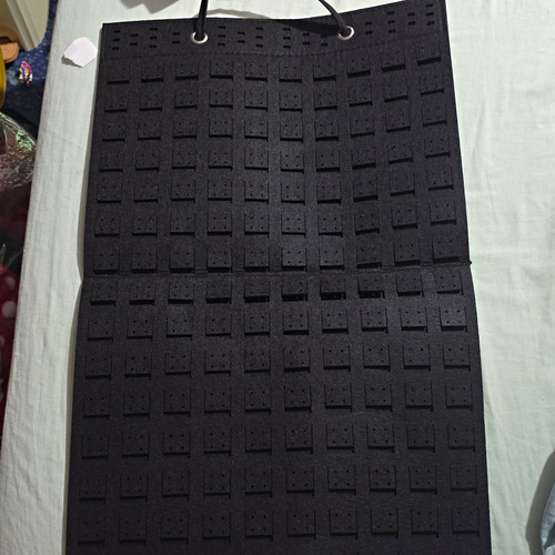 Black felt hanging earring - felt,
