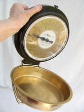 Kitchen weighing scales  Salters  Folding  Brass pan  Wall mounted  Vintage 