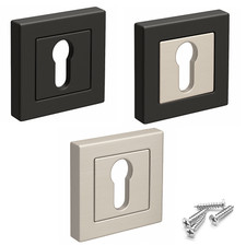 Pair of Square Euro Profile Keyhole Cover Escutcheon for Euro Cylinder