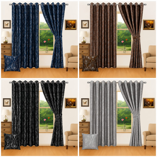 Metallic curtains damask - metallic,