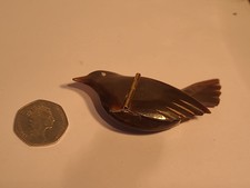 ANTIQUE CARVED SNUFF BOX EDWARDIAN SPARROW