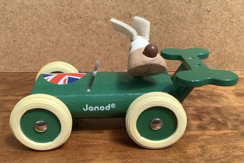 Janod wooden green racing car - green,