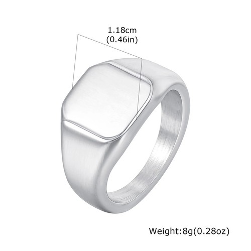Stainless steel signet ring - signet,
