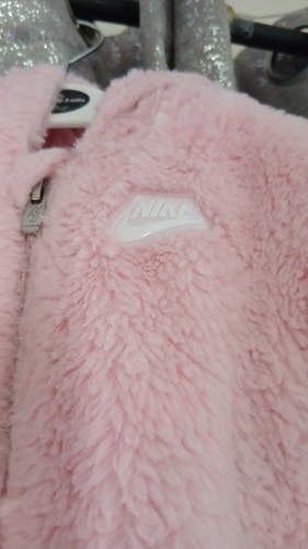 Nike pink hooded faux - hooded, fur