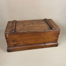Antique Wooden Storage Box Chest Trunk Blanket Box Vintage Style Lid Lidded