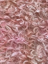 Schulte Hand Dyed Mohair Fur Fabric 25mm Curled "Pastel Ripple" by Tabbyclouds
