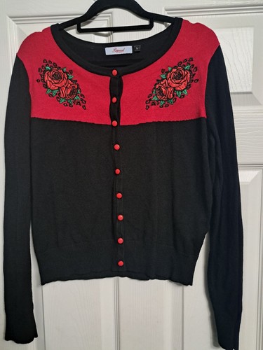 Banned cardigan red roses - red,