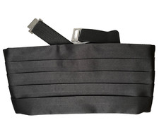 Black satin cummerbund by