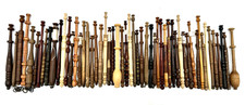 Antique Vintage Wooden Lace Bobbins Collection Wide Assortment of Wood Types