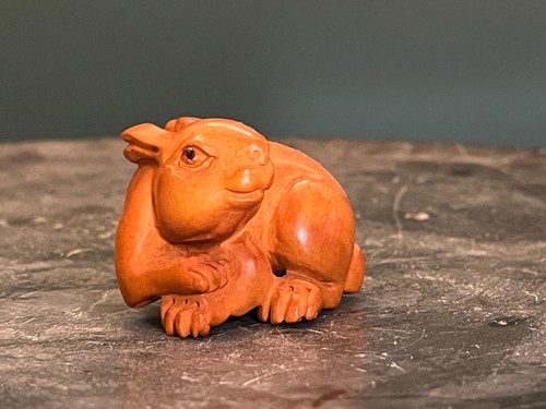 19thc japanese boxwood netsuke - japanese,