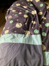 Dunelm pair Curtains blue children space kids boys 66 x 72 inches blackout Lined