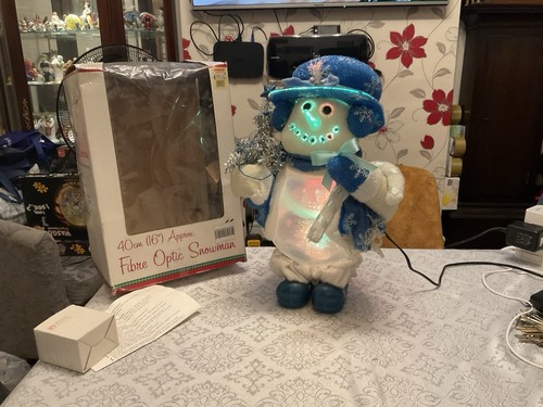40cm tall fibre optic - tall, snowman