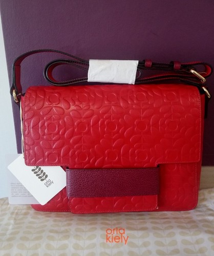Orla kiely medium red leather - ,