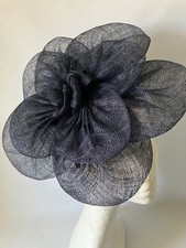 Navy Sinamay and Feather
