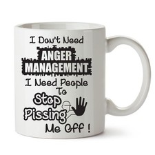 Funny Mugs - Novelty Mug Tea Coffee Cup Gifts for Men Women - Anger Management