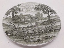 Royal Essex Ironstone Shakespeares Country Collector Plate Green White 12"dia