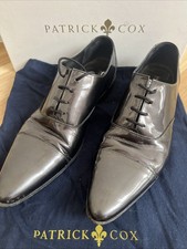 Patrick Cox 2011 designer Shoes Silver Patent Lace Ups Men’s Size 43, Uk Size 9