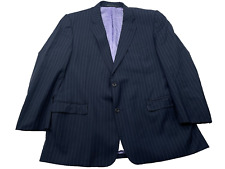 Magee 1866 'Nice T2' Pinstripe Suit Blazer Mens 48/42R Jacket 88% Wool Black VGC