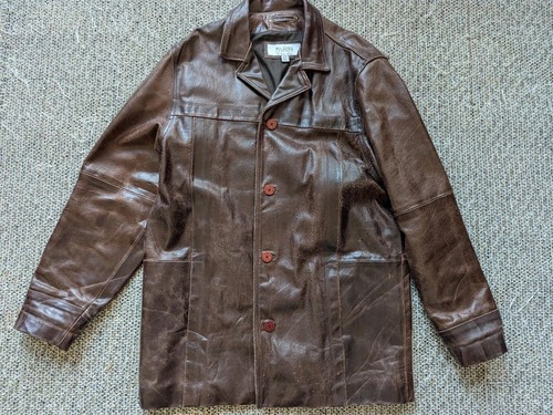 Vintage 1990s leather jacket - leather,