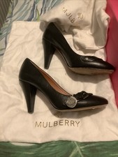 Mulberry Bayswater Shoes Size Eu 38 UK 5 Black Nickel Dust Bags For each Shoe