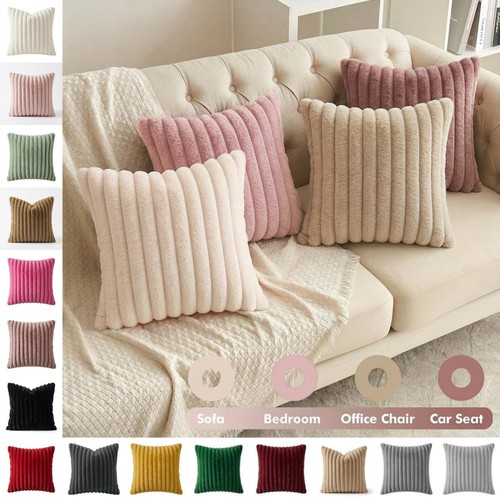 New plush plain cushion cover - new,