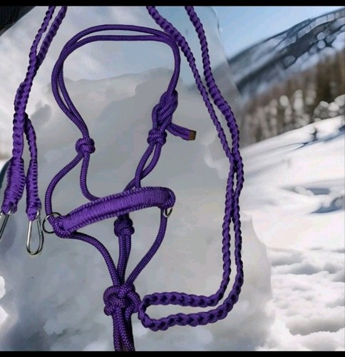 Rope bridle bitless purple - rope,