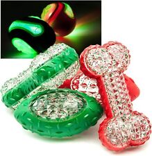 2 X SQUEAKY LIGHT UP  Dog Ball BOUNCY Chewy Flashing Interactive toy for Boredom