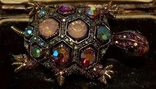 Glitzy turtle broach