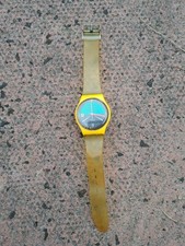 Swatch Swiss 1987 Follow Me Rare Vintage Watch With Yellow Swatch Strap