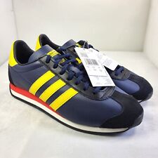 ADIDAS Country OG Mens Retro Trainers Blue Yellow UK6.5 *NEW/UNUSED* (X249)
