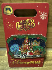 WDW - Walt Disney World 4 Park Icons CHRISTMAS Pin - Tower Castle Tree Spaceship