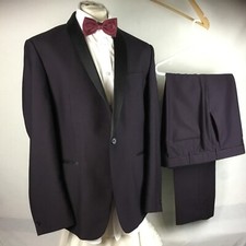 Skopes Mens Deep Purple Slim Fit Dinner Suit Tuxedo Wedding Prom 44R W38 L29