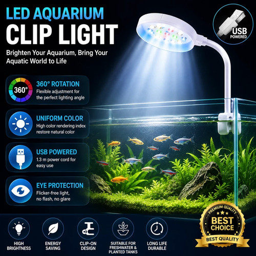 Led aquarium clip light usb - light,