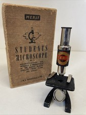 Merit Vintage Students Microscope With Original Box - J&L Randall