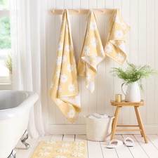Daisy Floral Towels Ochre 100%
