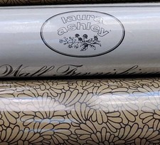 Vintage 1978 Laura Ashley Wallpaper Roll Rolls Brown Cream Floral Design 35062
