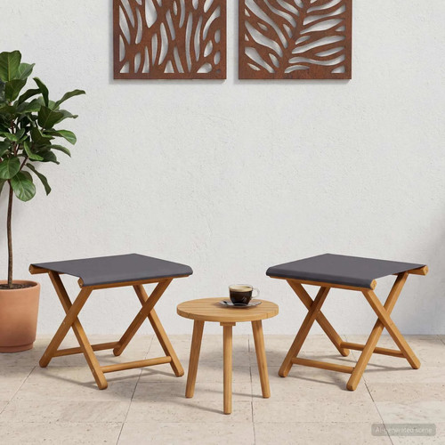 Walplus 2pc grey deck chair - 2pc,