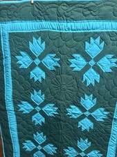 39x52 Bear Paw Amish Hand Stitched Quilt