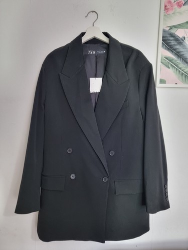 Zara black double breasted - black, double-breasted