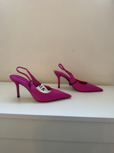 Zara pink sling back heels - back, heels-