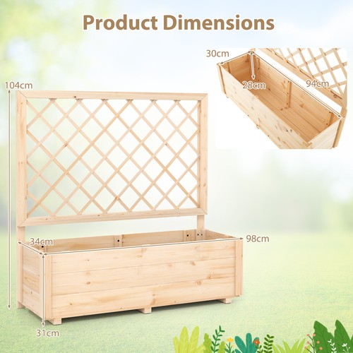Garden bed lattice trellis - w/,