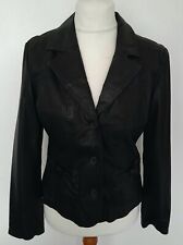 NAF NAF - REAL LEATHER Jacket Black Size 12/14