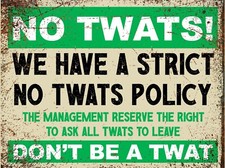Strict No Twats Funny Vintage