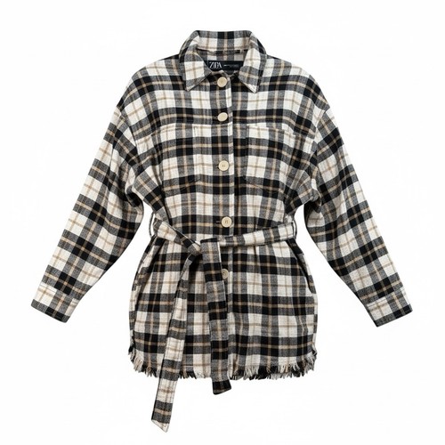 Zara plaid belted - belted, shacket