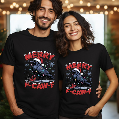 Merry christmas caw - christmas, crow