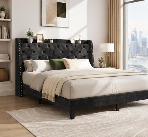 Queen bed frame with storage - queen,
