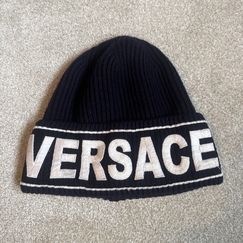 Navy versace 100 wool hat - versace,