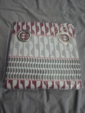 Modern Next Mini Geo eyelet curtains 66x72 white/grey/purple/pink tones set 2